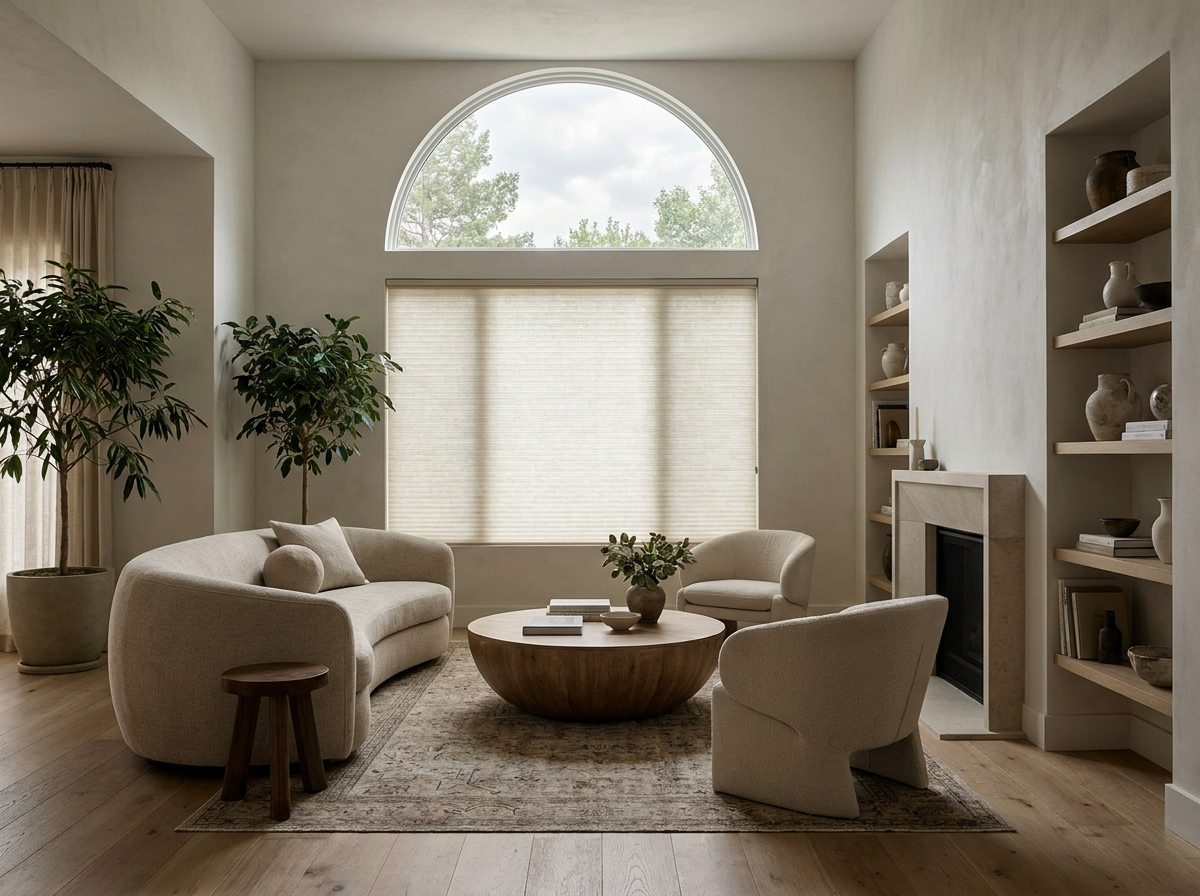 Shade for arched-top windows